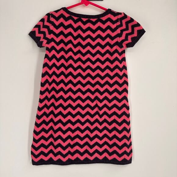 Lilly Pulitzer Little Santana Chevron Sweater Dress Pink & Black Medium (6/7) - Picture 5 of 6